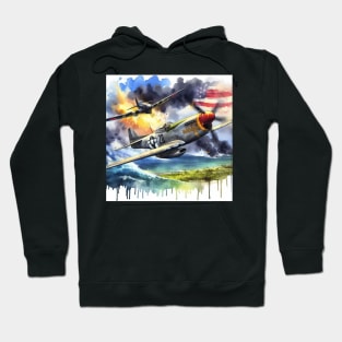 Fantasy illustration of WWII aircraft in battle Hoodie